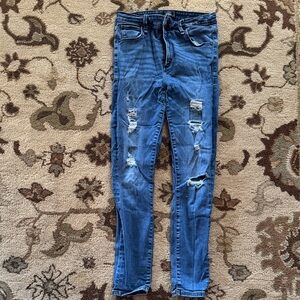 Abercrombie & Fitch Ripped Blue Skinny Jeans